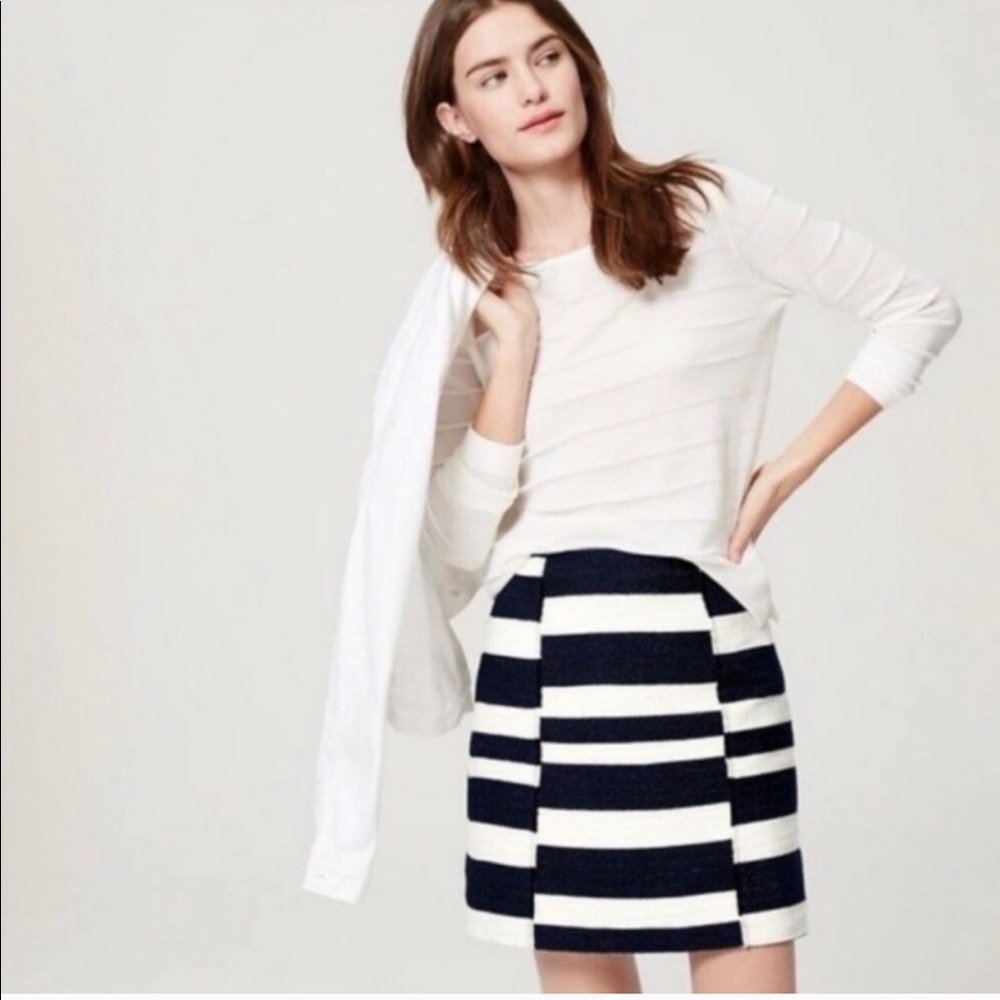 Loft Tweed A line Skirt in Stripe Size 10